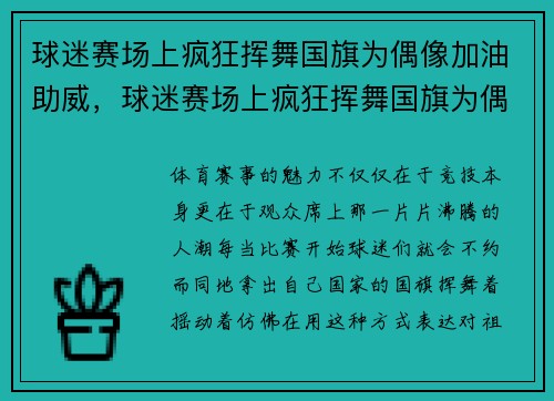 球迷赛场上疯狂挥舞国旗为偶像加油助威,球迷赛场上疯狂挥舞国旗为偶像加油助威的是谁